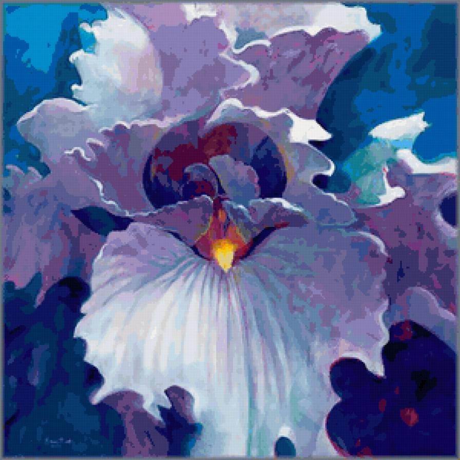 Подушка "Ирис" - ирисы, подушка, цветы - предпросмотр