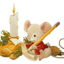 Схема вышивки «Мышка и Рождество»