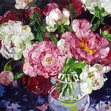 Схема вышивки «Подушка "Пионы"»