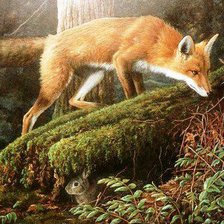 Схема вышивки «Лиса и заяц»