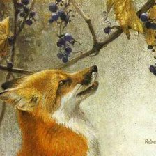 Схема вышивки «Лиса и виноград»