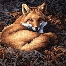 Схема вышивки «Лиса в листве»