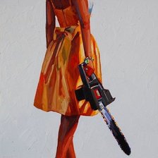 Схема вышивки «Девушка с пилой»