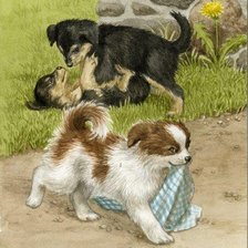 Схема вышивки «Щенята»