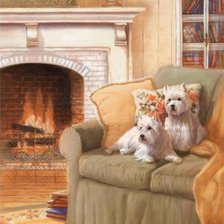 Мордашки у камина