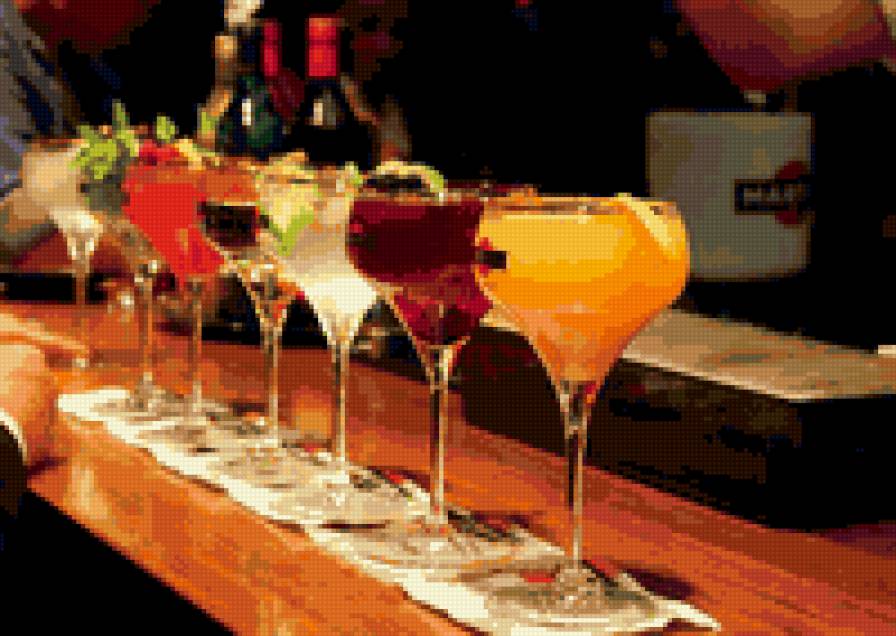 Коктейли - выходные, бар, вечер, бокалы - предпросмотр