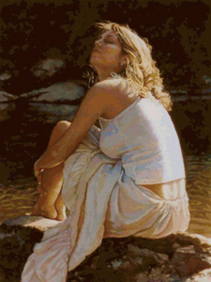 Нега - река, пейзаж, девушка - предпросмотр