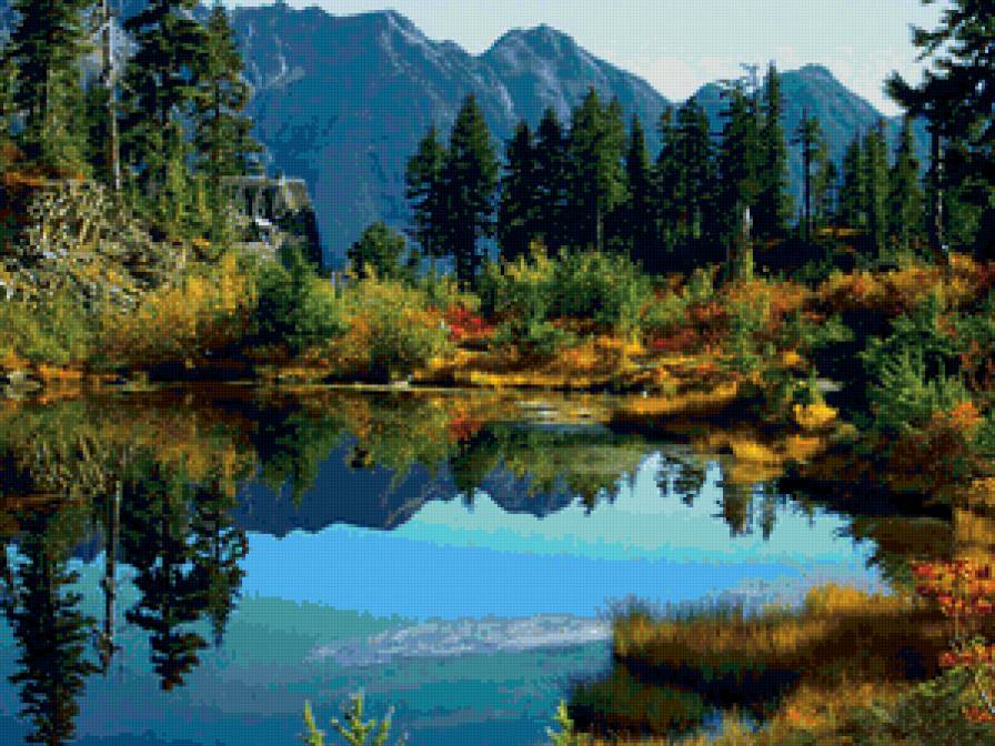 Озеро - пейзаж, горы, осень, природа, озеро - предпросмотр