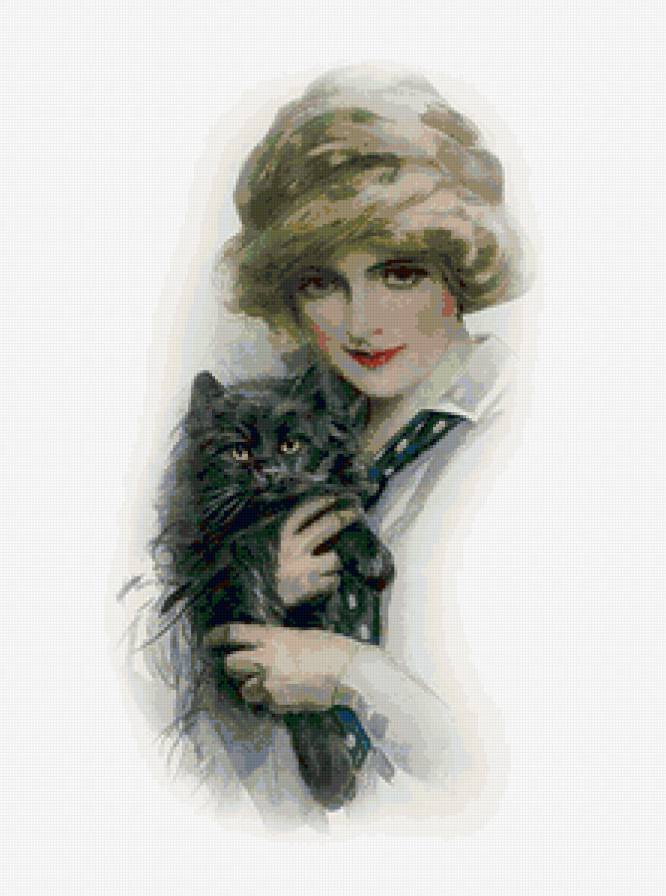 Серия "Портрет" - кошки, животные, девушка - предпросмотр