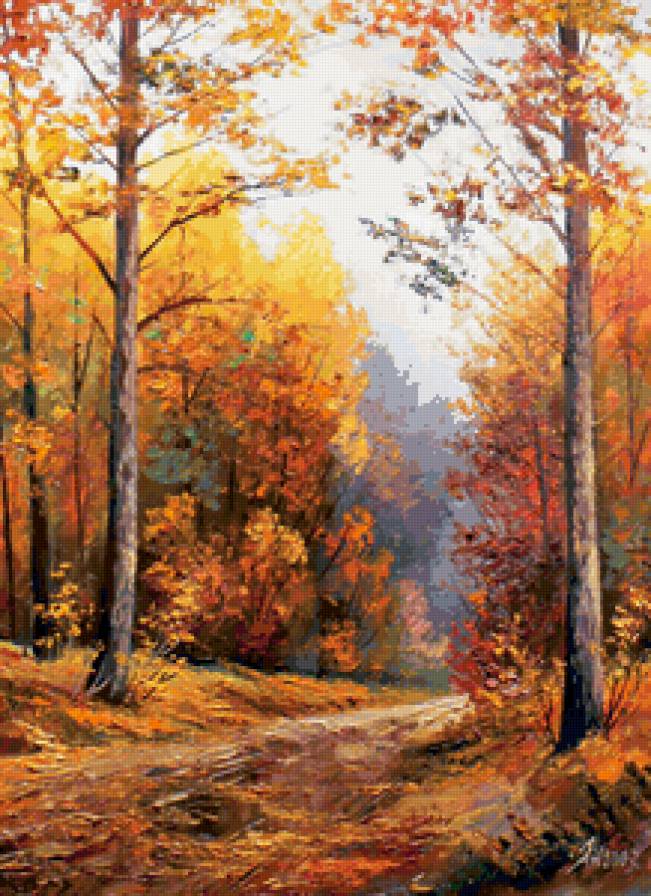 Серия "Пейзаж. Осень" - пейзаж, осень, дорога - предпросмотр