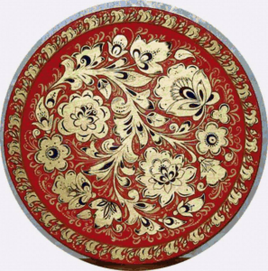 Хохлома - подушка, цветы, роспись, картинка для кухни - предпросмотр