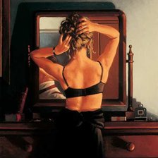 Схема вышивки «Девушка у зеркала»