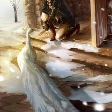 Схема вышивки «Белый павлин»