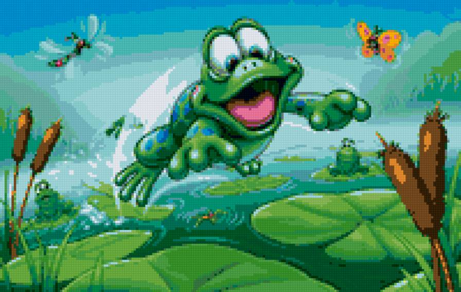 лягушонок - лягушка, пруд, для детей - предпросмотр