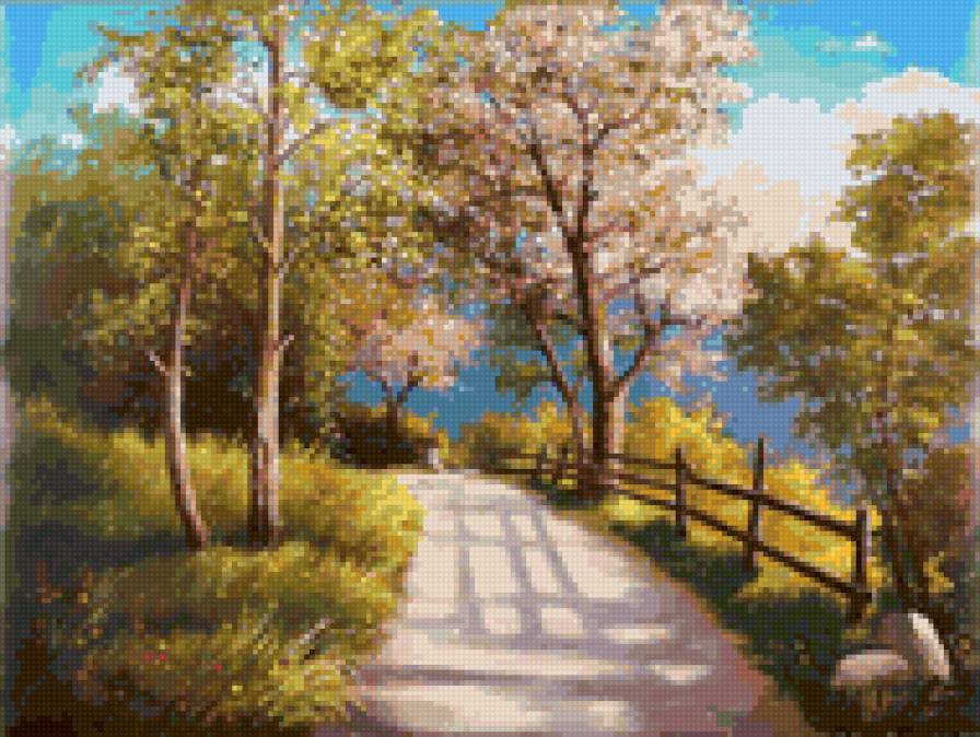 0022 - картина, красота, природа, лето, пейзаж, живопись - предпросмотр