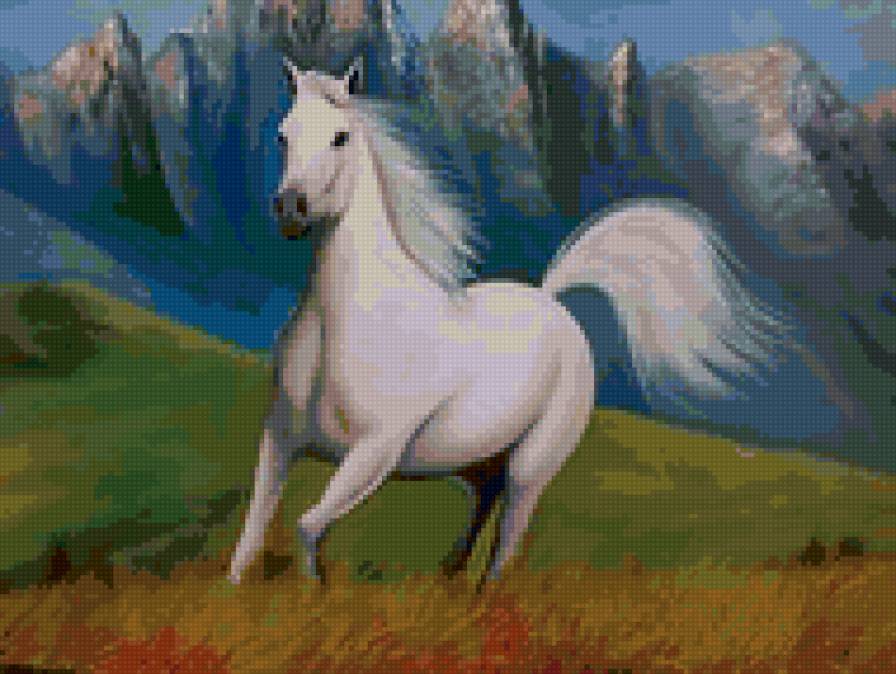 наперегонки с ветром - живопись, животные, лошади, картина, природа, лето, красота - предпросмотр