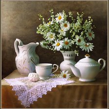 Схема вышивки «ромашки»