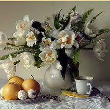 Схема вышивки «белые цветочки»