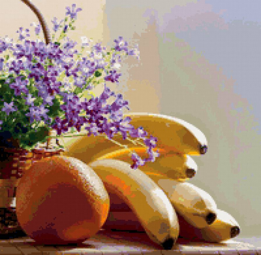 фрукты - фрукты, натюрморт, цветы - предпросмотр