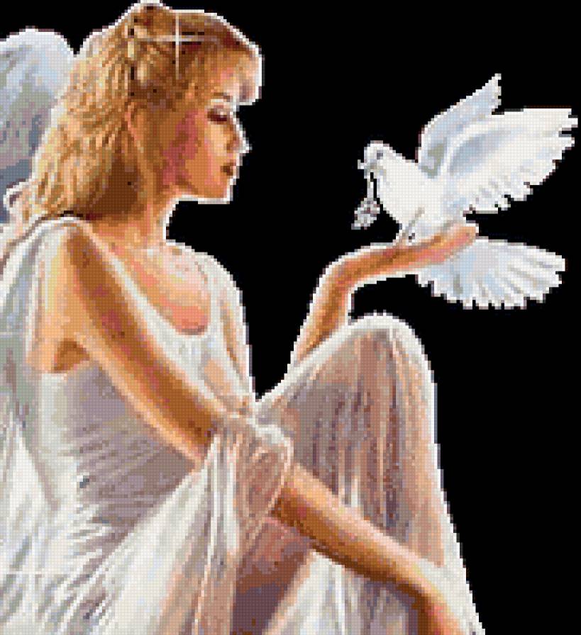 девушка с голубем - девушка, люди - предпросмотр