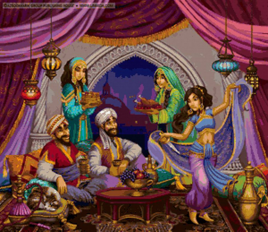 восток - картина, гарем, мультяшки, мультик - предпросмотр