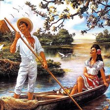 Схема вышивки «двое»