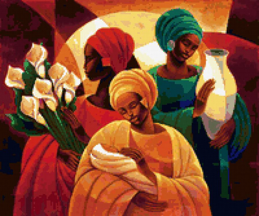 африка - мотив, девушки, картина, женщина, образ, портрет - предпросмотр