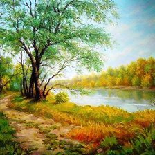 Схема вышивки «Осеннее озеро»