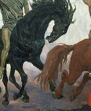 Схема вышивки «Всадники Апокалипсиса Фрагмент 2»