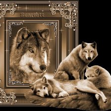 Схема вышивки «волки»