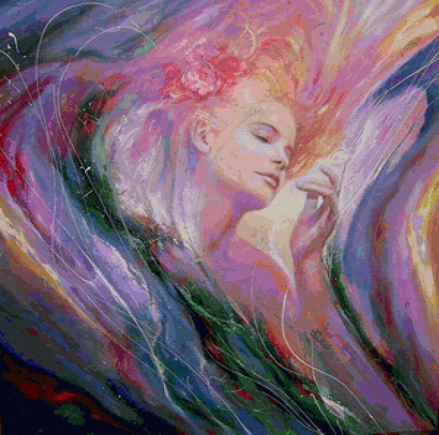 девушка - цвет, девушка - предпросмотр