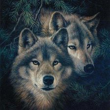 Схема вышивки «волки»