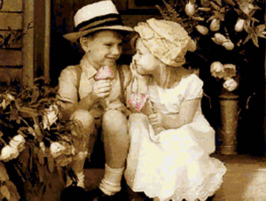 Маленькое счастье - мальчик, дети, друзья, портрет, девочка - предпросмотр