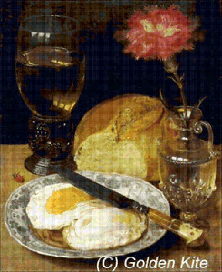 Завтрак - бокал, хлеб, натюрморт - предпросмотр