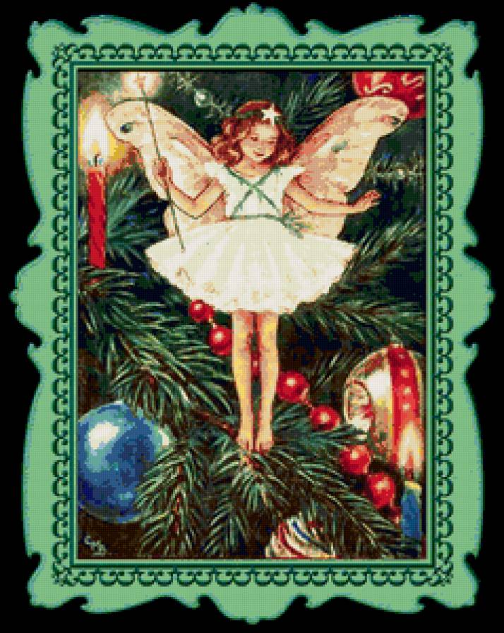 новогодняя фея - шары, эльфы, елка, феи, дети, фэнтези, девочка - предпросмотр