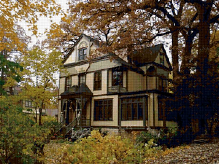 Дом в осеннем лесу - дом - предпросмотр