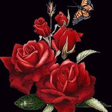 Схема вышивки «красные розы»