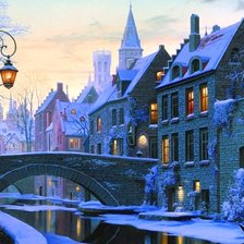 Схема вышивки «зимний вечер»