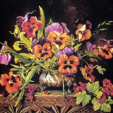 Натюрморт с анютками