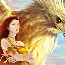 Схема вышивки «Девушка и орел»