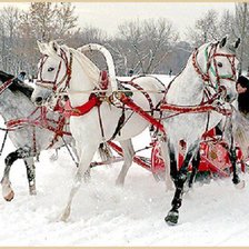Схема вышивки «тройка удалая»