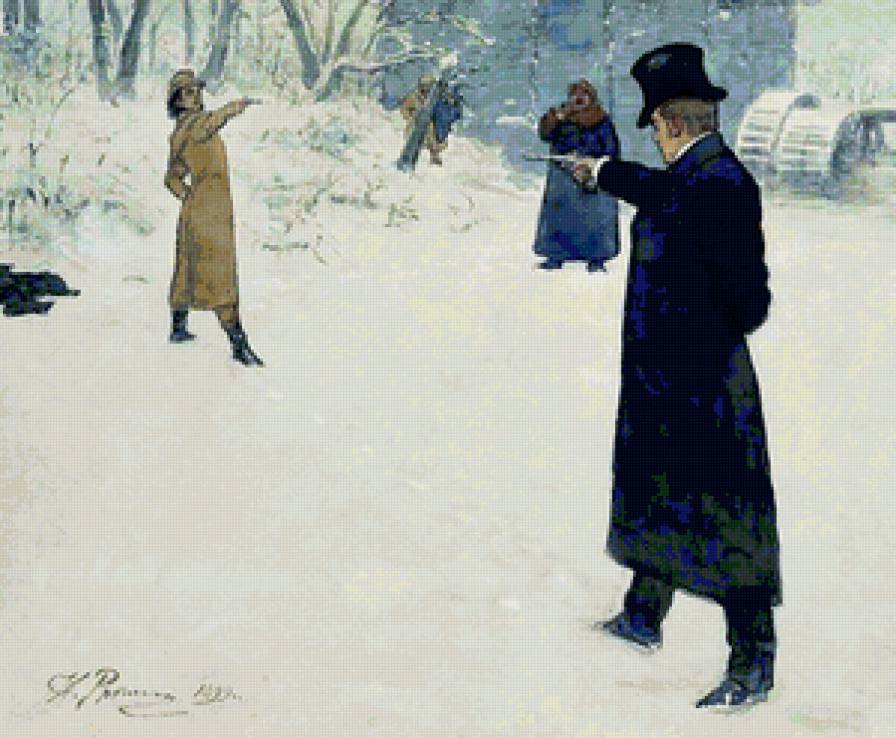 СЕРИЯ "ДВОРЯНСКАЯ РОССИЯ". ДУЭЛЬ - зима, снег, пистолеты, дуэль - предпросмотр