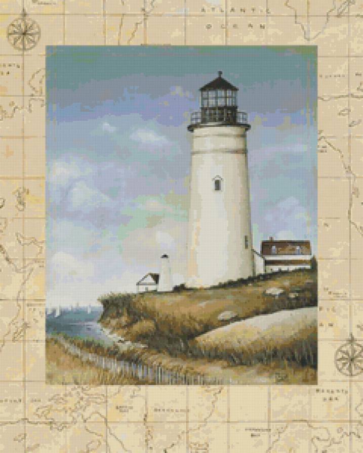 Маяк - живопись, маяк, пейзаж - предпросмотр