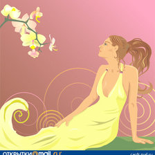 Схема вышивки «девушка в мечтах»