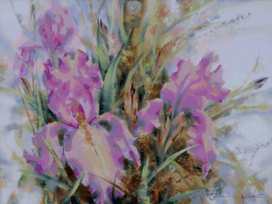 ИРИСЫ - цветы, ирисы, живопись - предпросмотр