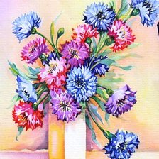 Схема вышивки «Букет васильков»