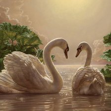 Схема вышивки «лебеди 2»