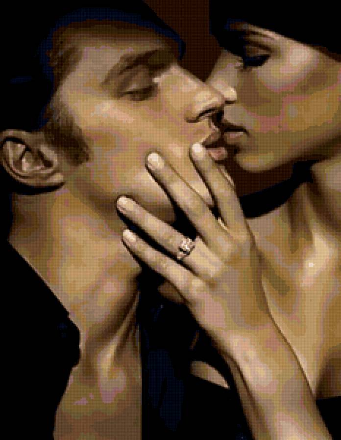 любовь - пары, двое, влюбленные, картина, страсть - предпросмотр