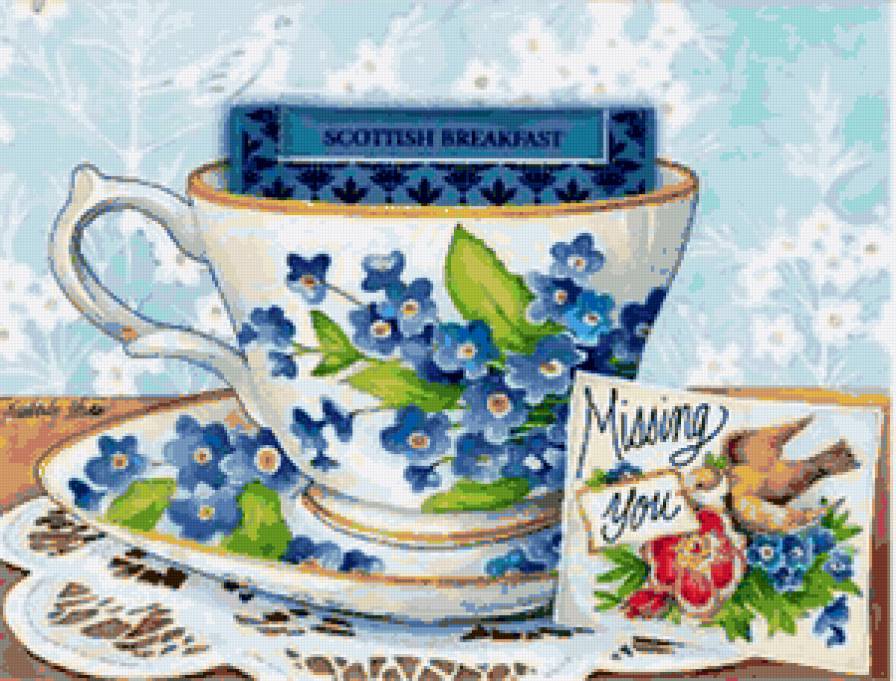 Чаепитие - цветы, чаепитие, фарфор, чайник, для кухни, натюрморт - предпросмотр