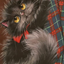 Схема вышивки «жил да был черный кот»